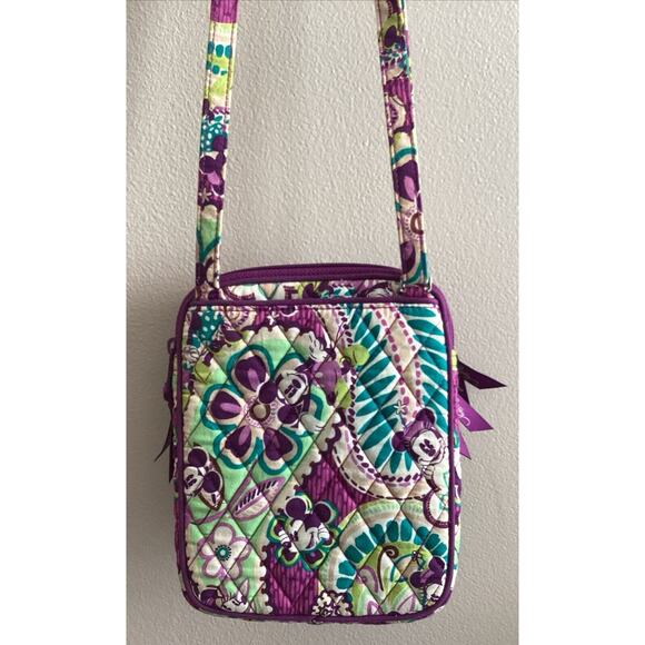 Vera Bradley Disney Plums Up Mickey Minnie Mouse Small Zip Crossbody Purse - Picture 10 of 14